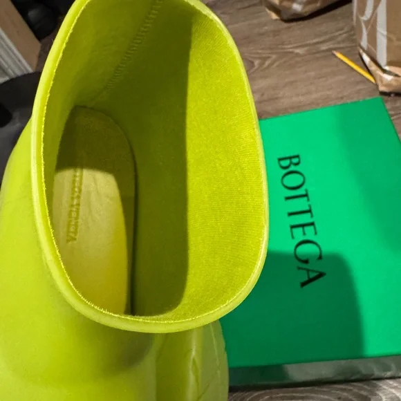 Bottega Veneta Lime Green Ankle Boots - Picture 3 of 10